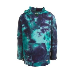 Size 12 Boys Green and Black Tie Dye V Neck Hoodie.